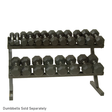 Estante horizontal Troy USA T-DR con mancuernas, vista frontal
