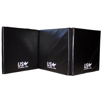 Colchón plegadizo de ejercicios Troy USA, accesorio de fitness con superficie acolchada y estructura plegable para entrenamiento.
