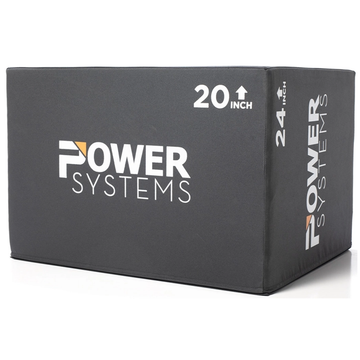 Caja pliométrica acolchada 3 en 1 de Power Systems para ejercicios de fitness y entrenamiento en casa.
